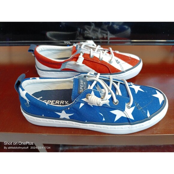 Sperry Top Sider Boat Shoes Stars Stripes Size 7 Womens Olympics Paris STS88152 - Picture 4 of 16